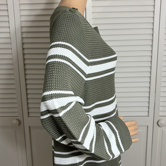 NWT Talbots Striped Boatneck Nautical Buttons Sweater 2X - Picture 7 of 12